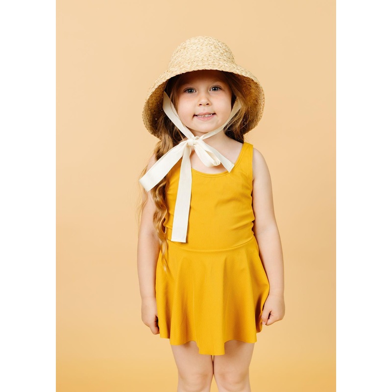 Ribbed Golden | Mini Skirted One-Piece