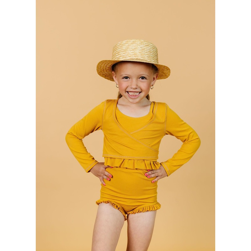 Ribbed Golden | Mini Wrap Top Rashguard