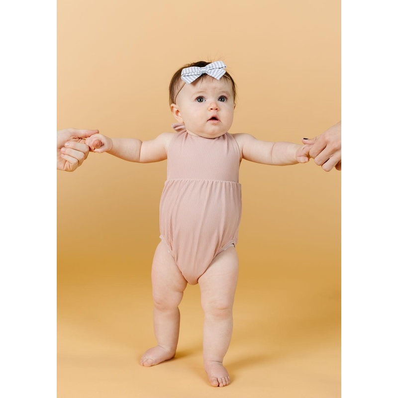 Ribbed Light Mauve | Baby Romper One-Piece