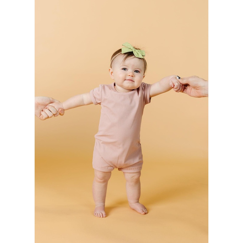 Ribbed Light Mauve | Baby Shorties Rashguard (Unisex)
