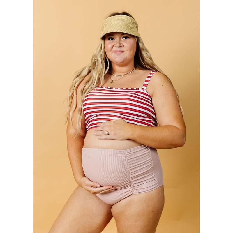Ribbed Light Mauve | Maternity Bottoms