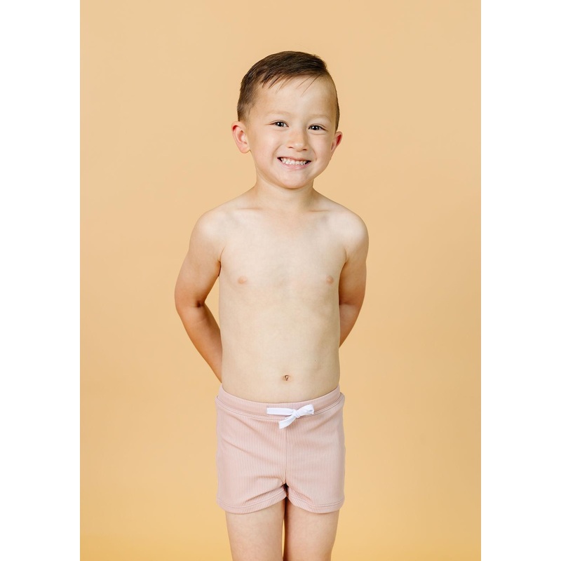 Ribbed Light Mauve | Mini Euro Shorts
