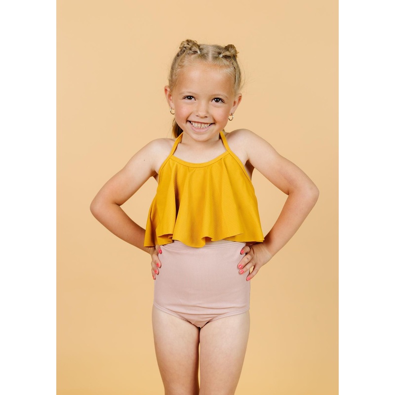 Ribbed Light Mauve | Mini High-Waisted Bottoms