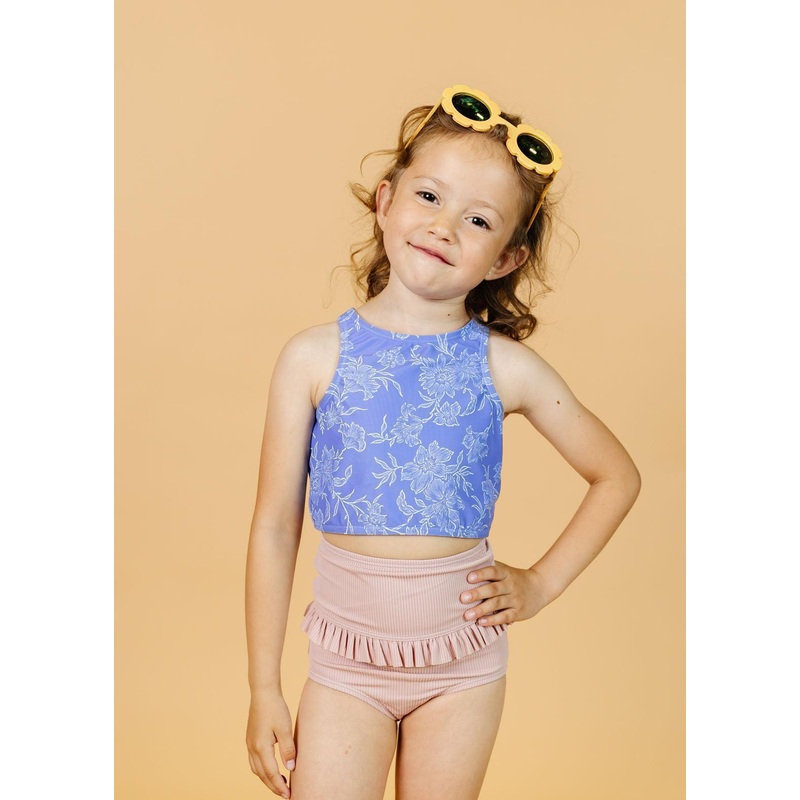 Ribbed Light Mauve | Mini Mid-Ruffle Bottoms