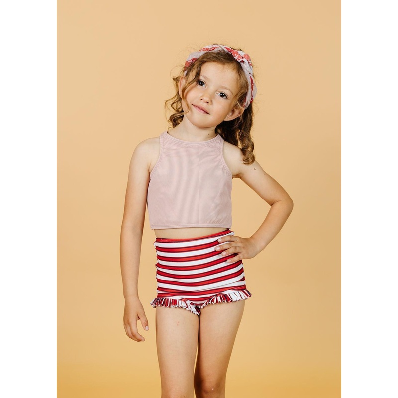 Ribbed Light Mauve | Mini Racer Back Top