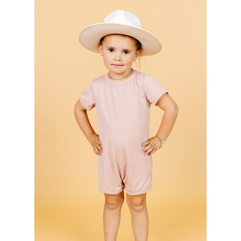 Ribbed Light Mauve | Mini Shorties Rashguard (Unisex)