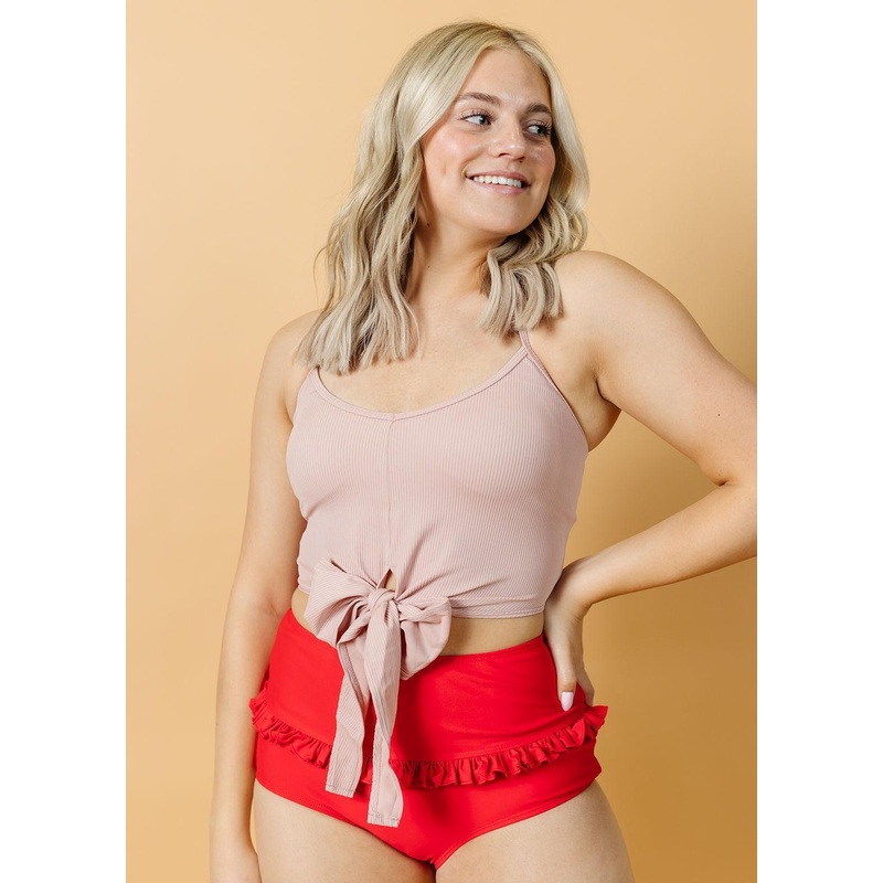Ribbed Light Mauve | Tied-Up Top