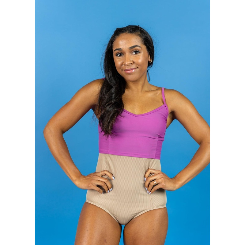 Ribbed Sand Brown | Extended High-Waisted Bottoms