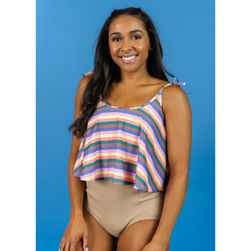 Ribbed Sand Brown | High-Waisted Bottoms