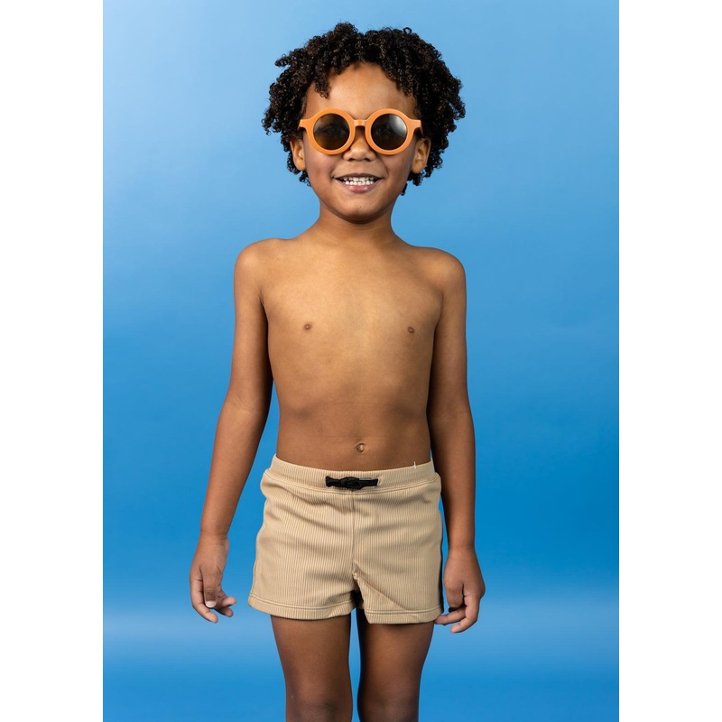 Ribbed Sand Brown | Mini Euro Shorts