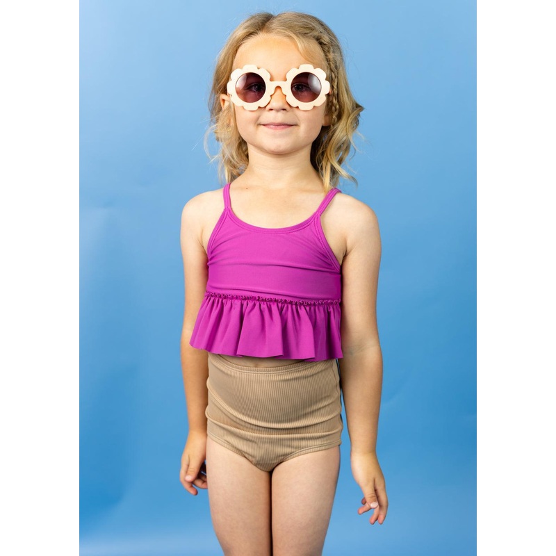 Ribbed Sand Brown | Mini High-Waisted Bottoms