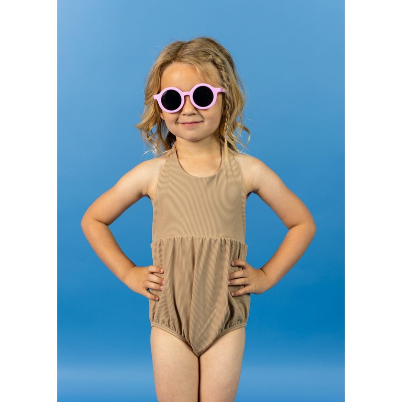 Ribbed Sand Brown | Mini Romper One-Piece