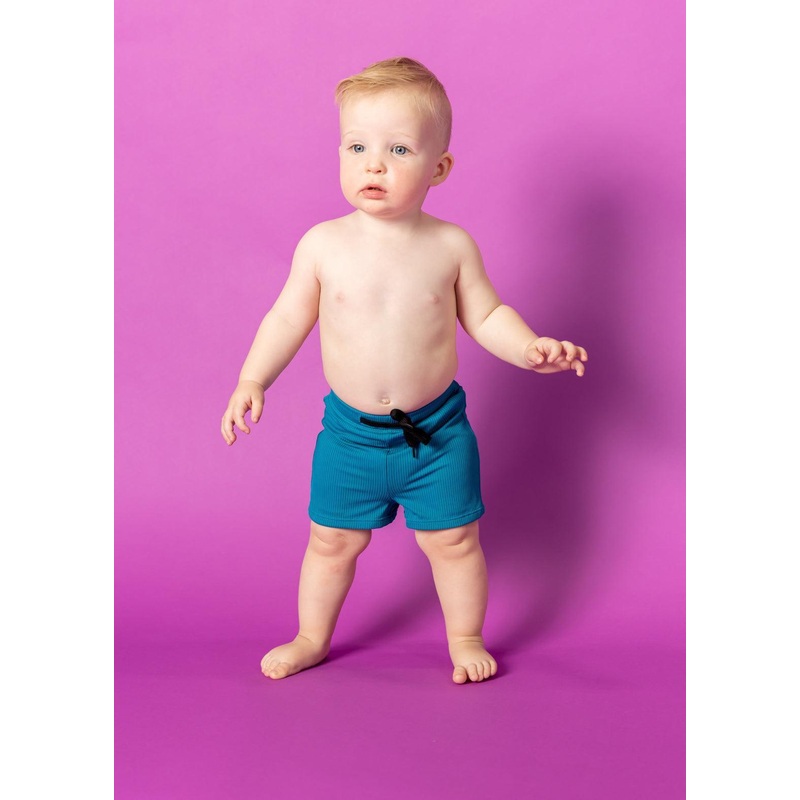 Ribbed Tide Pool Blue | Baby Euro Shorts