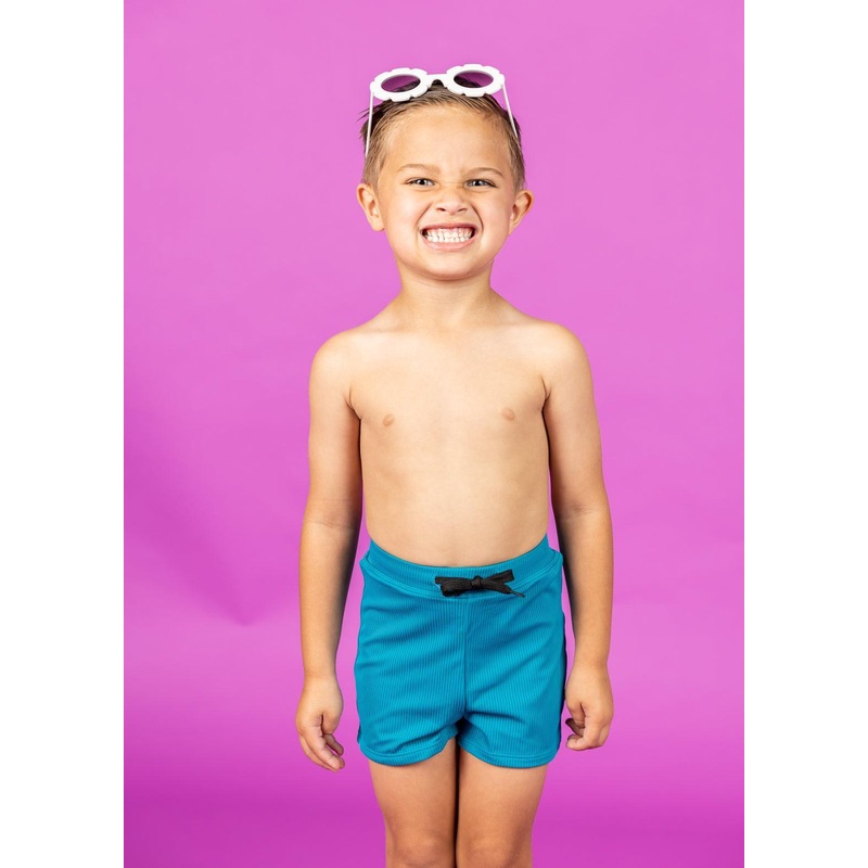 Ribbed Tide Pool Blue | Mini Euro Shorts