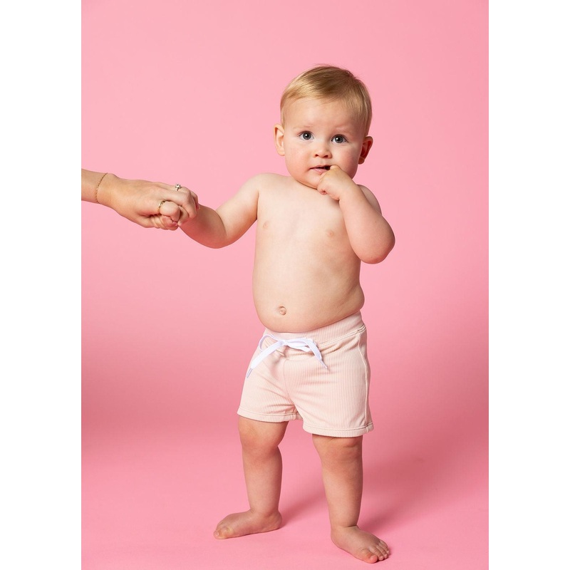 Ribbed Whipped Peach | Baby Euro Shorts
