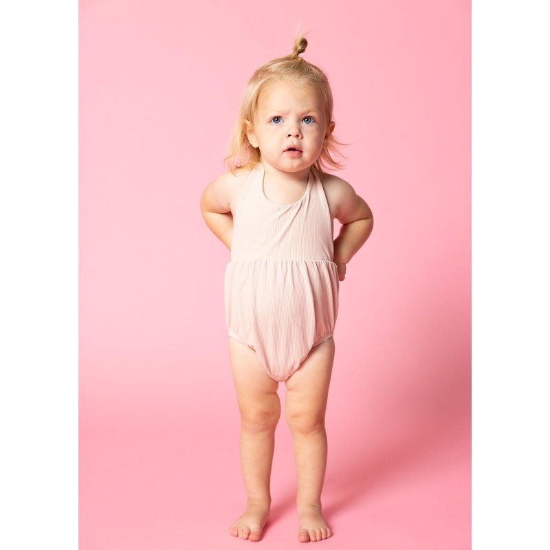 Ribbed Whipped Peach | Baby Romper One-Piece