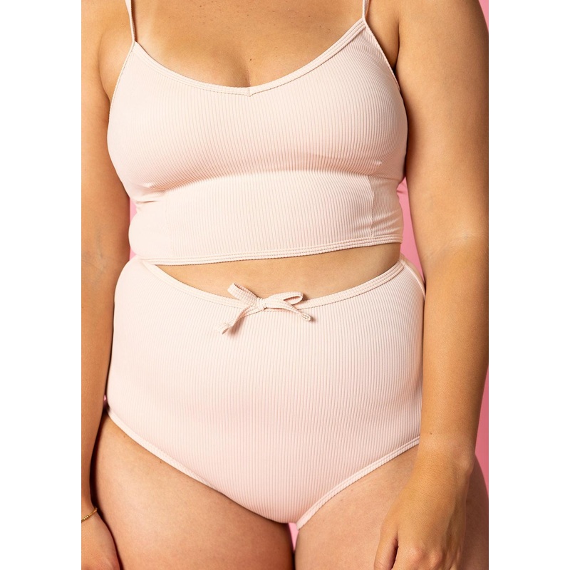 Ribbed Whipped Peach | Bow Bottoms