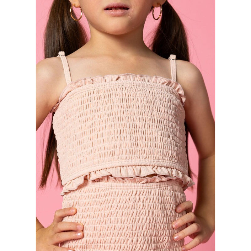 Ribbed Whipped Peach | Mini Bandeau Top
