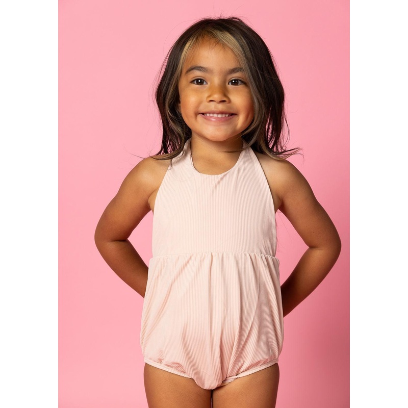 Ribbed Whipped Peach | Mini Romper One-Piece
