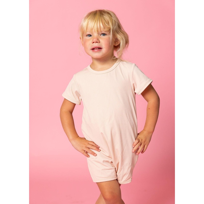 Ribbed Whipped Peach | Mini Shorties Rashguard (Unisex)