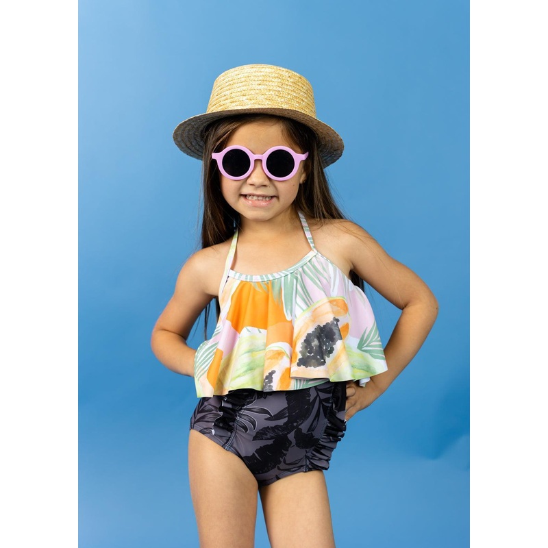 Tropical Night | Mini Down in Front Ruffle Bottoms