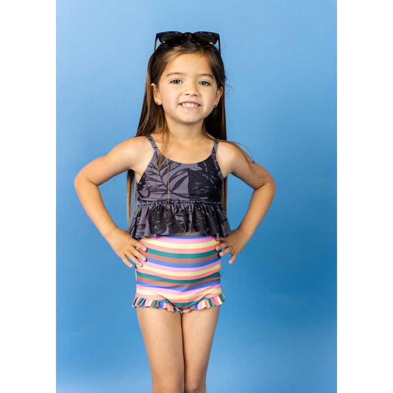 Tropical Night | Mini Peplum Top