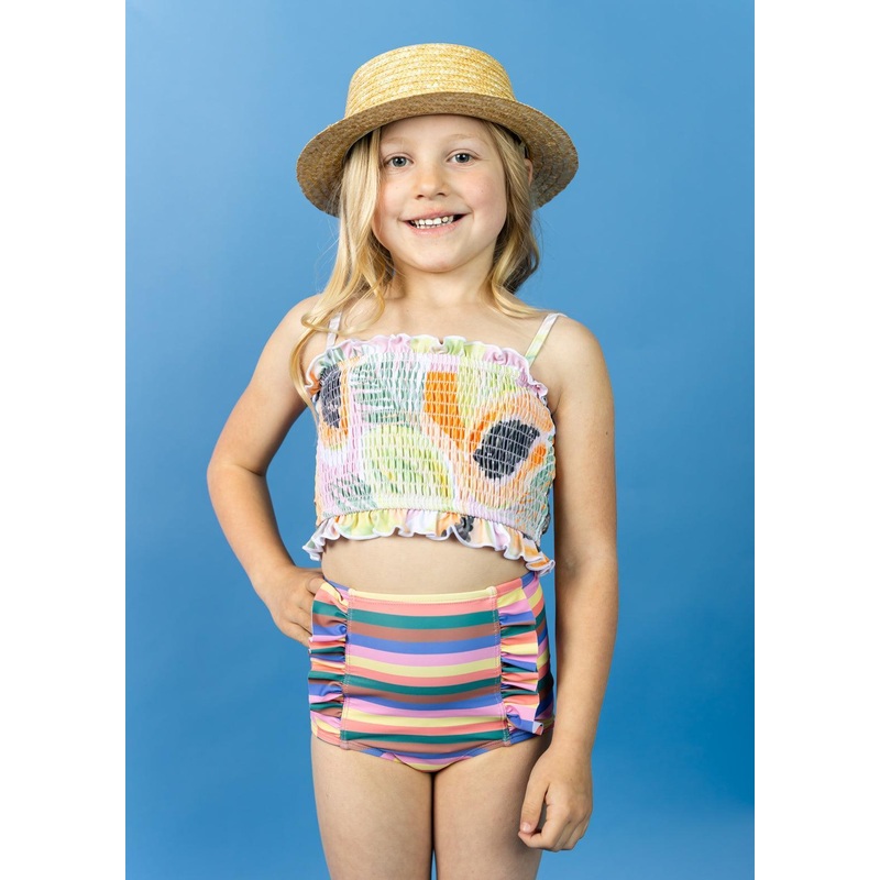 Retro Stripe | Mini Down in Front Ruffle Bottoms