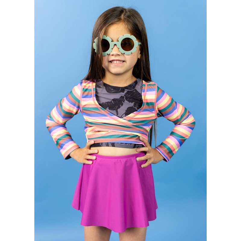 Retro Stripe | Mini Wrap Top Rashguard
