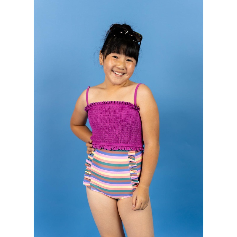 Retro Stripe | Youth Down in Front Ruffle Bottoms
