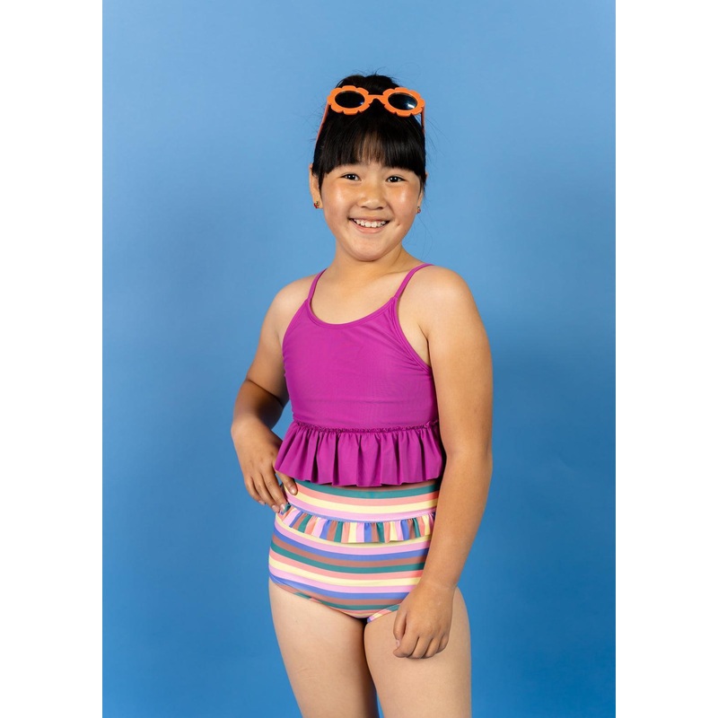 Retro Stripe | Youth Mid-Ruffle Bottoms