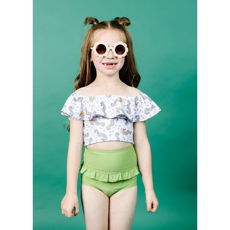 Sweet Pea Green | Mini Mid-Ruffle Bottoms