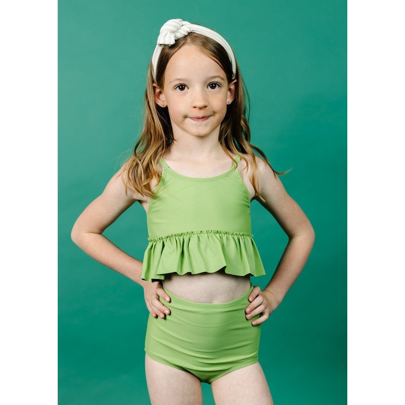 Sweet Pea Green | Mini Peplum Top