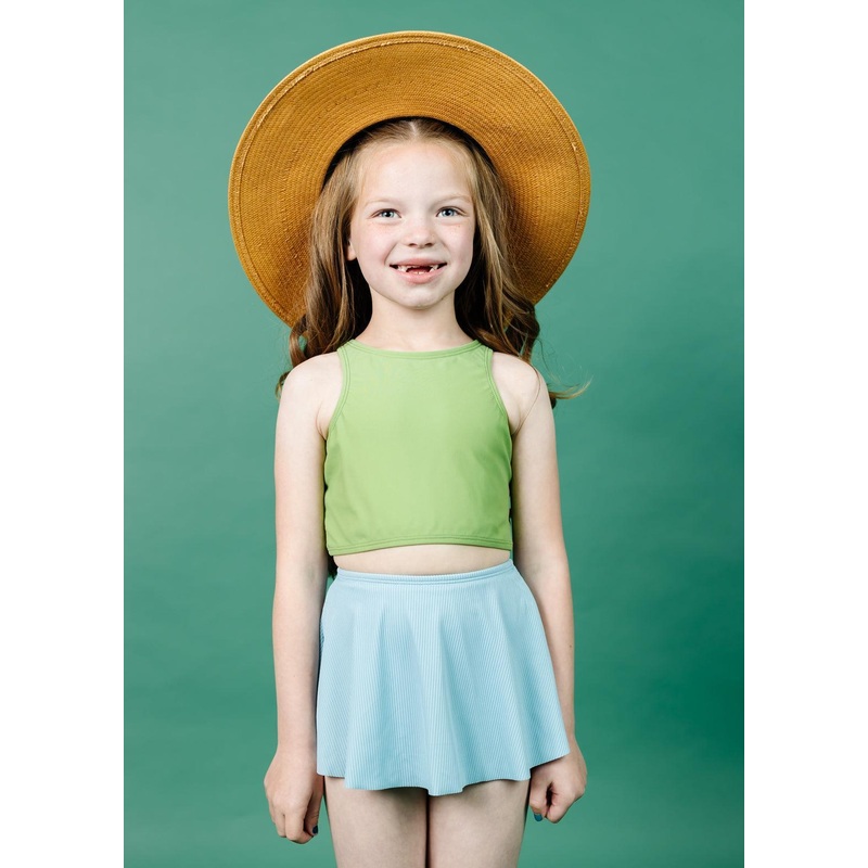 Sweet Pea Green | Mini Racer Back Top