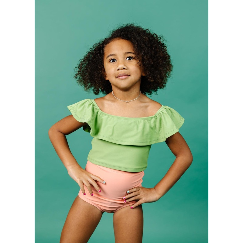 Sweet Pea Green | Mini Ruffled Around Top