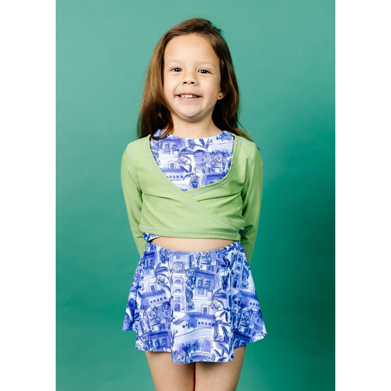 Sweet Pea Green | Mini Wrap Top Rashguard