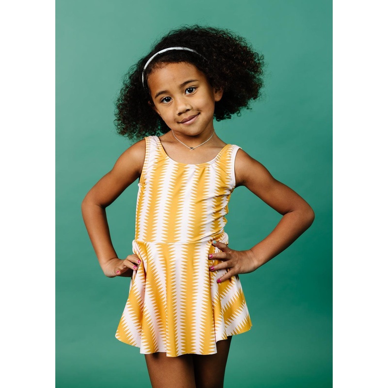 Vintage Triangles | Baby Skirted One-Piece