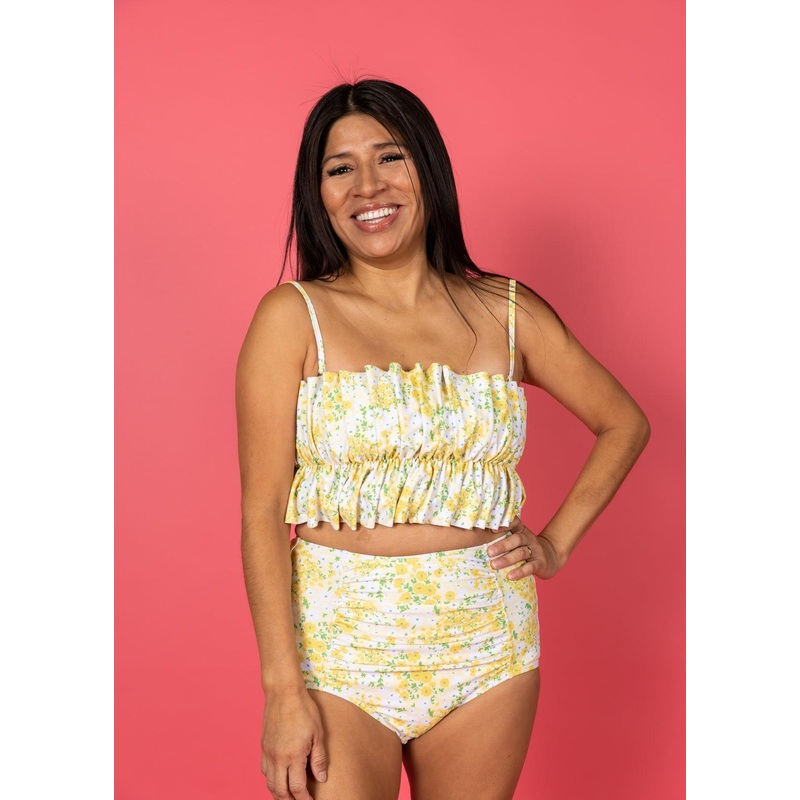 Yellow Meadow | Oversized Ruffle Top