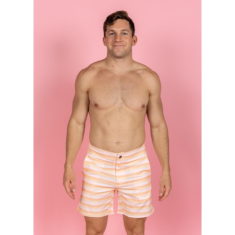 Peachy Stripe | Men's Boardies