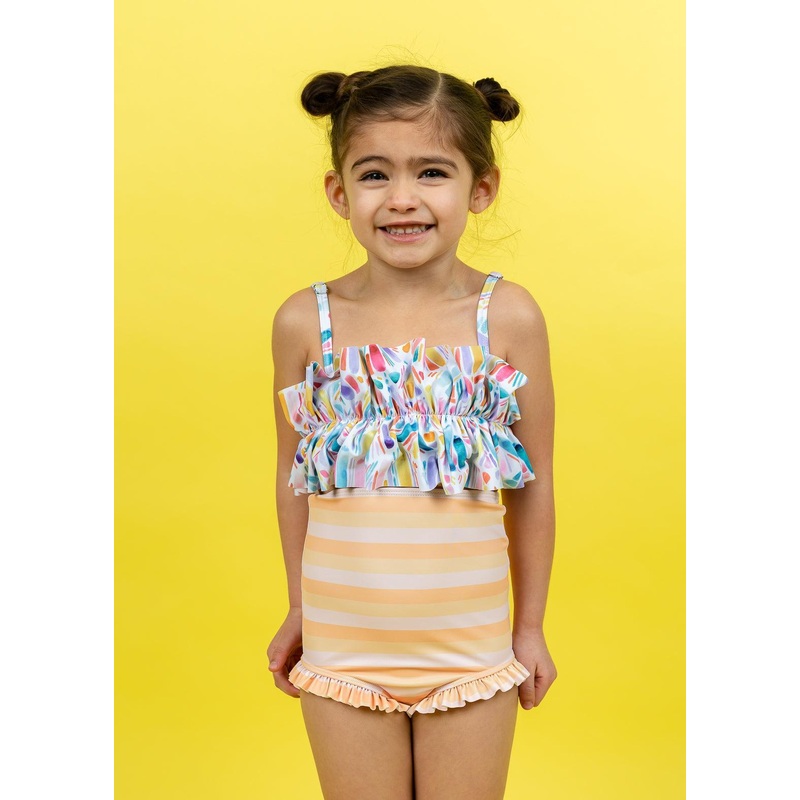 Peachy Stripe | Mini All Ruffled Up Bottoms