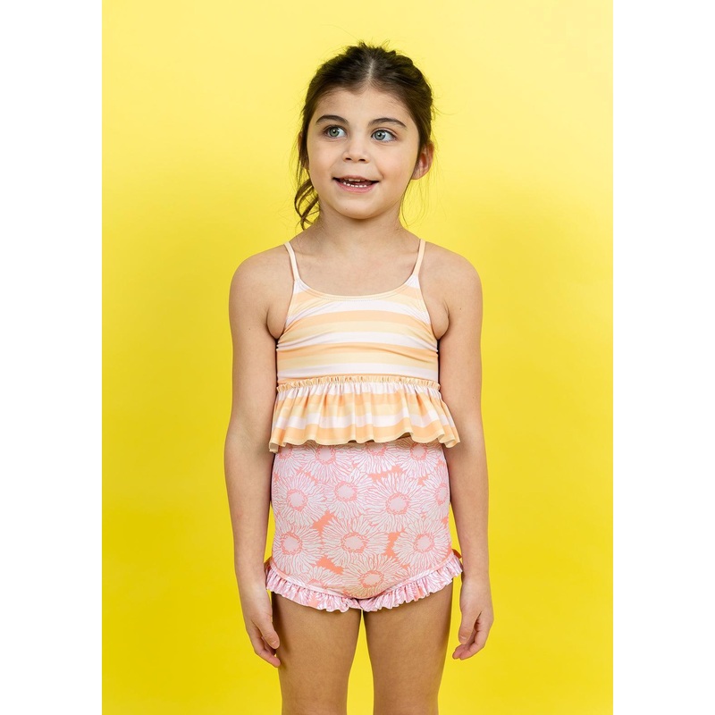 Peachy Stripe | Mini Peplum Top
