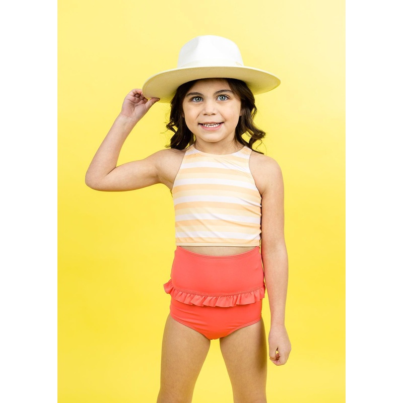 Peachy Stripe | Mini Racer Back Top