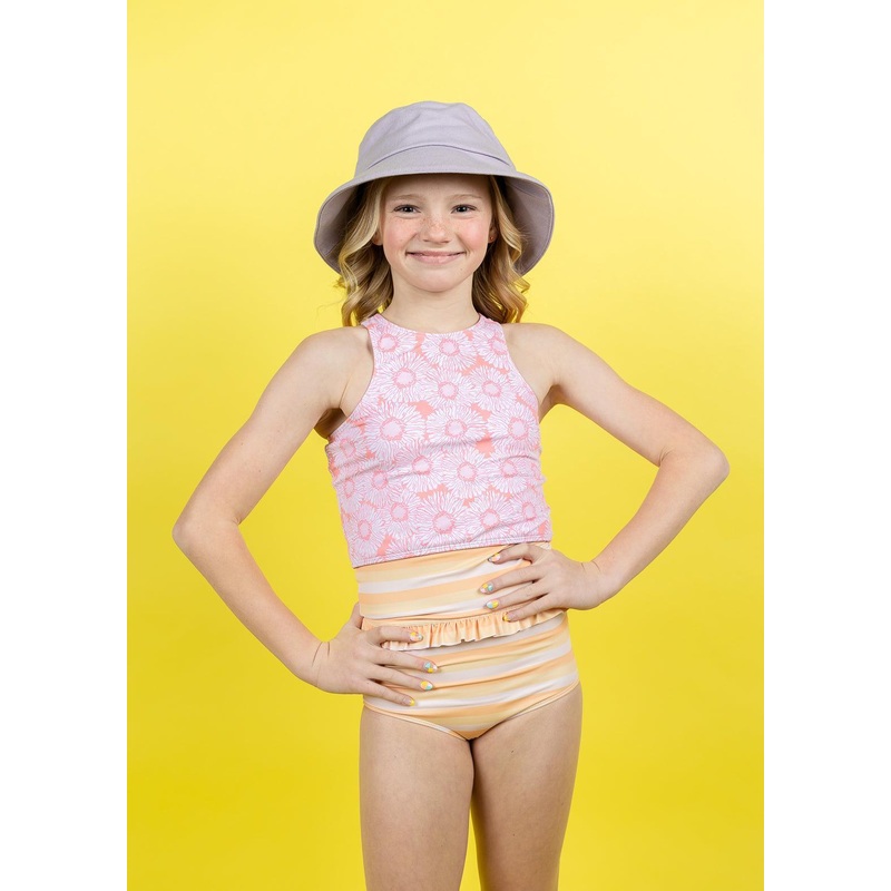 Peachy Stripe | Youth Mid-Ruffle Bottoms