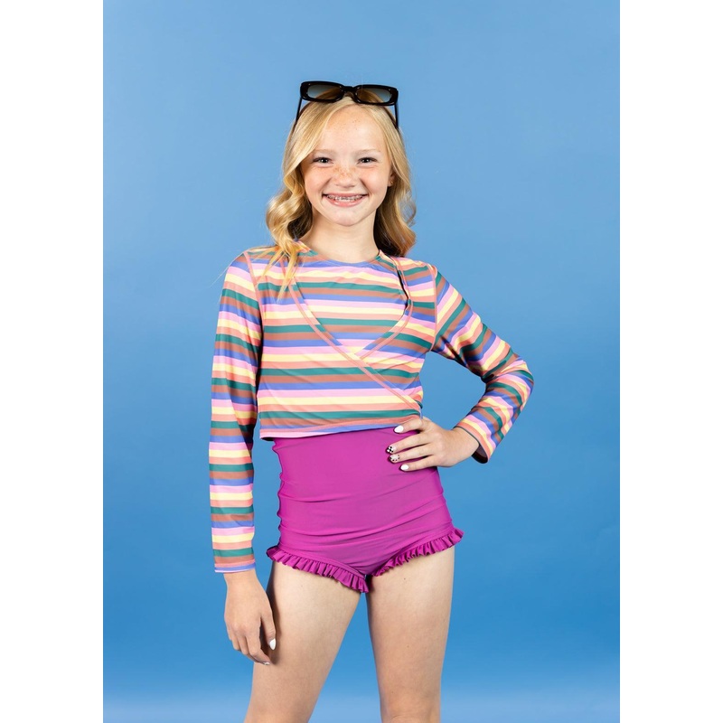 Retro Stripe | Youth Wrap Top Rashguard