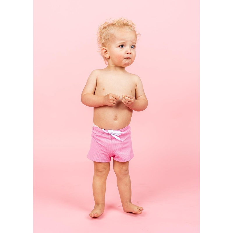 Ribbed Sweet Pink | Baby Euro Shorts