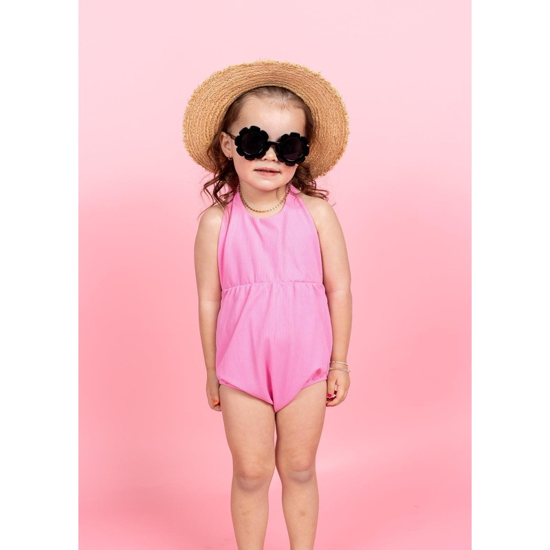 Ribbed Sweet Pink | Mini Romper One-Piec