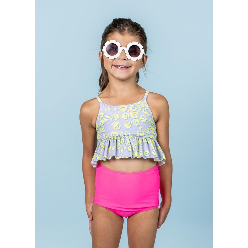 Vivid Cheetah | Mini Peplum Top