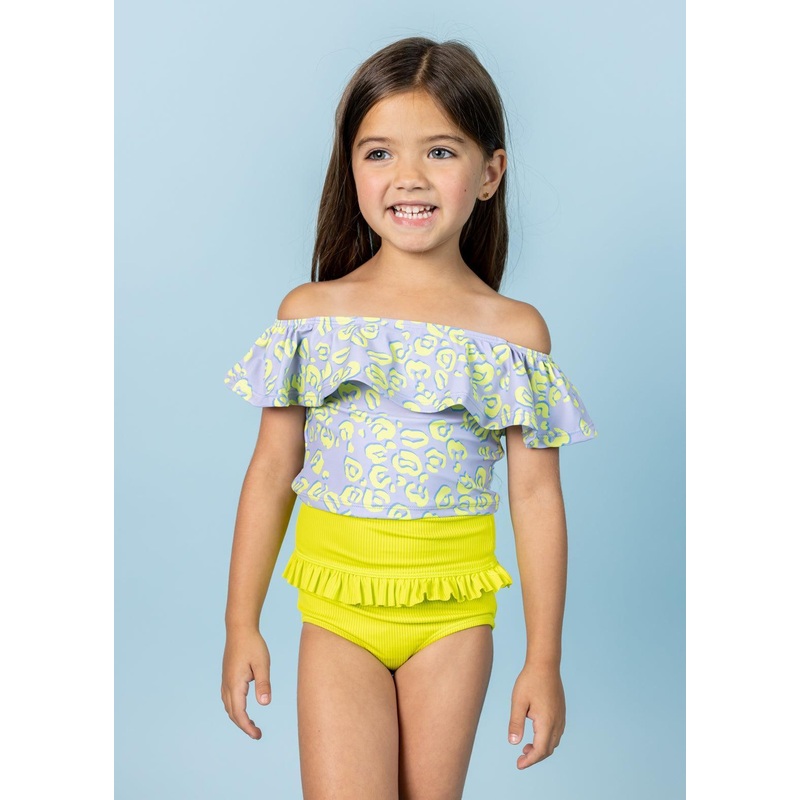 Vivid Cheetah | Mini Ruffled Around Top