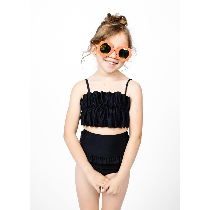 Black | Mini Oversized Ruffle Top