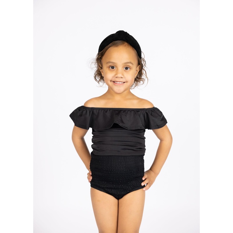 Black | Mini Ruffled Around Top
