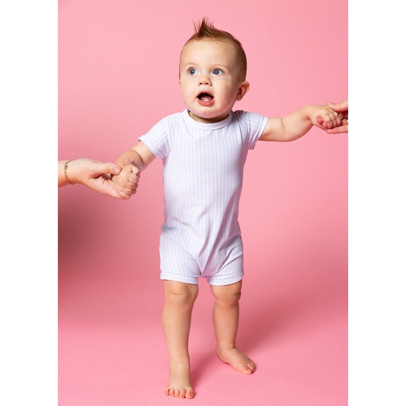 Light Blue Stripe | Baby Shorties Rashguard (Unisex)